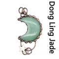 Colgante vintage de luna creciente con aventurina verde y dije de estrella dorada - Aventurina verde