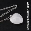 Collana con pendente in cristallo bianco a forma di cuore con catena d'argento - Cristallo Bianco con Collana