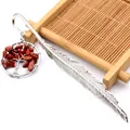 Marcapáginas de pluma de plata con colgante de árbol de la vida de jaspe rojo - Jaspe Rojo