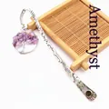 Vintage silver tree of life bookmark with natural purple amethyst crystal chips. - Amethyst