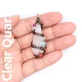 Handmade copper wire wrapped clear quartz crystal pendant with colorful accent stones - Faceted Hexagonal Prism Pendant / White Crystal