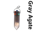 Colgante de piedra chakra en forma de espada puntiaguda de ágata gris natural fina - Ágata Gris