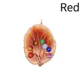 Red agate slice pendant with multi-color crystal tree of life wire wrap - Rose Gold / Red