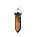 Colgante de piedra ojo de tigre natural 7 chakras en forma de espada para joyería artesanal - Ojo de tigre