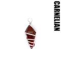 Unique red agate hexagonal cone crystal pendant wrapped in silver wire for jewelry - Pendant Only (Red Agate) / Red Agate