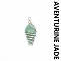 Elegant natural green aventurine crystal wire wrapped cone prism pendant for jewelry - Pendant Only (Aventurine) / Aventurine Jade
