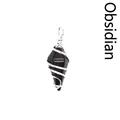 Handcrafted hexagonal obsidian cone pendant featuring elegant silver wire wrapping design - Pendant Only (Obsidian) / Obsidian