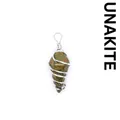 Handmade Unakite stone wire wrapped cone pendant jewelry for necklace - Pendant Only (Unakite) / Unakite