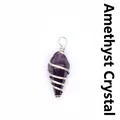 Amethyst hexagonal cone wire wrapped pendant for personalized jewelry - Amethyst
