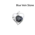Elegante colgante de corazón de plata con incrustaciones de piedra sodalita natural - Sodalita