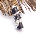 Dragon-wrapped blue goldstone column pendant for jewelry necklace - Dragon Style / Blue Sandstone