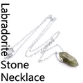 Zeshoekige labradoriet kristallen hanger aan een minimalistische zilveren ketting - Zilveren Ketting / Flitssteen (Labradoriet)