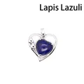 Élégant pendentif en argent en forme de cœur avec une pierre de lapis-lazuli bleue - Lapis-lazuli