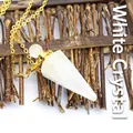 Elegant white crystal hexagonal cone perfume bottle pendant necklace with a gold chain - White Crystal / Gold
