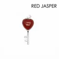Elegant natural red stone heart-shaped key pendant with a sleek silver-tone metal setting - Red Jasper