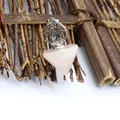Natural rose quartz Tree of Life pendulum pendant necklace in light pink gemstone - Tree of Life Style / Rose Quartz