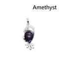 Exquisiter Amethyst-Anhänger in Papageienform mit feinen silberfarbenen Metalldetails - Papagei Anhänger / Amethyst