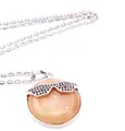 Unique red aventurine stone necklace with black crystal sunglasses motif pendant decoration. - With Necklace / Red Aventurine