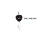 Elegant blue sandstone heart shaped key pendant necklace with sparkling starry effect - Blue Sandstone