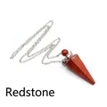 Elegant hexagonal red jasper stone essential oil perfume bottle pendant necklace - Red Jasper / Silver