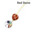 Adorno colgante para coche de árbol de la vida de cristal tejido a mano con piedra de jaspe rojo - Jaspe Rojo