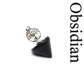 Conical black obsidian stone dowsing pendulum with intricate silver Tree of Life charm - Tree of Life Style / Obsidian