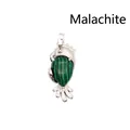 Einzigartiger Papageienanhänger mit Inlay aus natürlichem grünem Malachit-Stein - Papagei Anhänger / Malachit