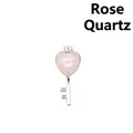 Elegant natural pink rose quartz heart-shaped key pendant necklace for women and men - Rose Quartz