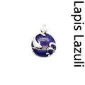 Ocean-themed dolphin and wave pendant necklace with deep blue lapis lazuli stone. - Lapis Lazuli