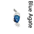 Einzigartiger Anhänger in Form eines Papageis mit einer Einlage aus blauem Achat Stein - Papagei Anhänger / Blauer Achat