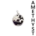 Eleganter Meeresschildkröten-Anhänger mit großem lila Amethyststein in Silber-Optik - Amethyst