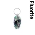 Natural fluorite crystal crushed stone keychain pendant for bag charm decoration - Fluorite (aljyly1206)
