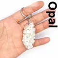 Natural opal crushed stone cluster keychain pendant for bags - Opalite (aljyly1206)