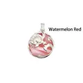 Eleganter Schildkrötenanhänger mit wasserbeerenrotem Kristallstein und Silber-Finish - Wassermelonenrot