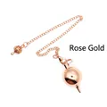 Professional rose gold metal dowsing pendulum with solid sphere and elegant chain - Rose Gold
