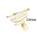 Élégant petit collier avec pendentif bouteille de parfum en cristal citronné et chaîne dorée - Citrine / Or