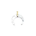 Crescent moon horn pendant in white turquoise with golden bail for jewelry making - Howlite (aljylp00150) / 1 Piece/Pack