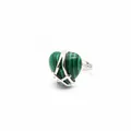 Malachite heart-shaped ring with silver-tone band from Diamond Castle series - Malachite