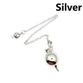 Solid metal sphere dowsing pendulum for divination in a polished bright silver finish - Silver