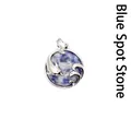 Dolphin pendant necklace featuring natural blue sodalite stone in silver finish - Blue Spot Jasper