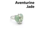 Elegant silver-toned heart ring featuring a vibrant heart-shaped green aventurine stone - Aventurine Jade