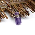 Pendentif flacon de parfum en cristal d'améthyste violette avec une chaîne en argent - Améthyste / Argent