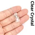 Collier pendentif mini flacon de parfum en cristal clair avec chaîne en argent fine - Cristal blanc / Argent