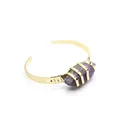 Elegante bracciale rigido in ametista grezza naturale con finitura placcata oro 24K - Ametista