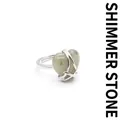Elegant heart shaped flash stone ring with adjustable silver tone band for women - Flash Stone (Labradorite)