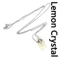 Élégant collier chaîne en argent avec un pendentif bouteille de parfum en cristal citron - Citrine / Argent