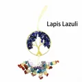 Handmade lapis lazuli tree of life car hanging ornament with seven chakra crystal chips - Lapis Lazuli