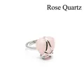 Elegant heart shaped rose quartz ring with adjustable silver metal band Barbie style - Rose Quartz