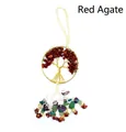 Handmade Seven Chakra Tree of Life car hanging ornament with polished red stones - Red Jasper