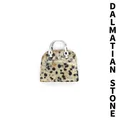 Handbag shaped pendant crafted from natural dalmatian stone for DIY necklace jewelry - Dalmatian Jasper